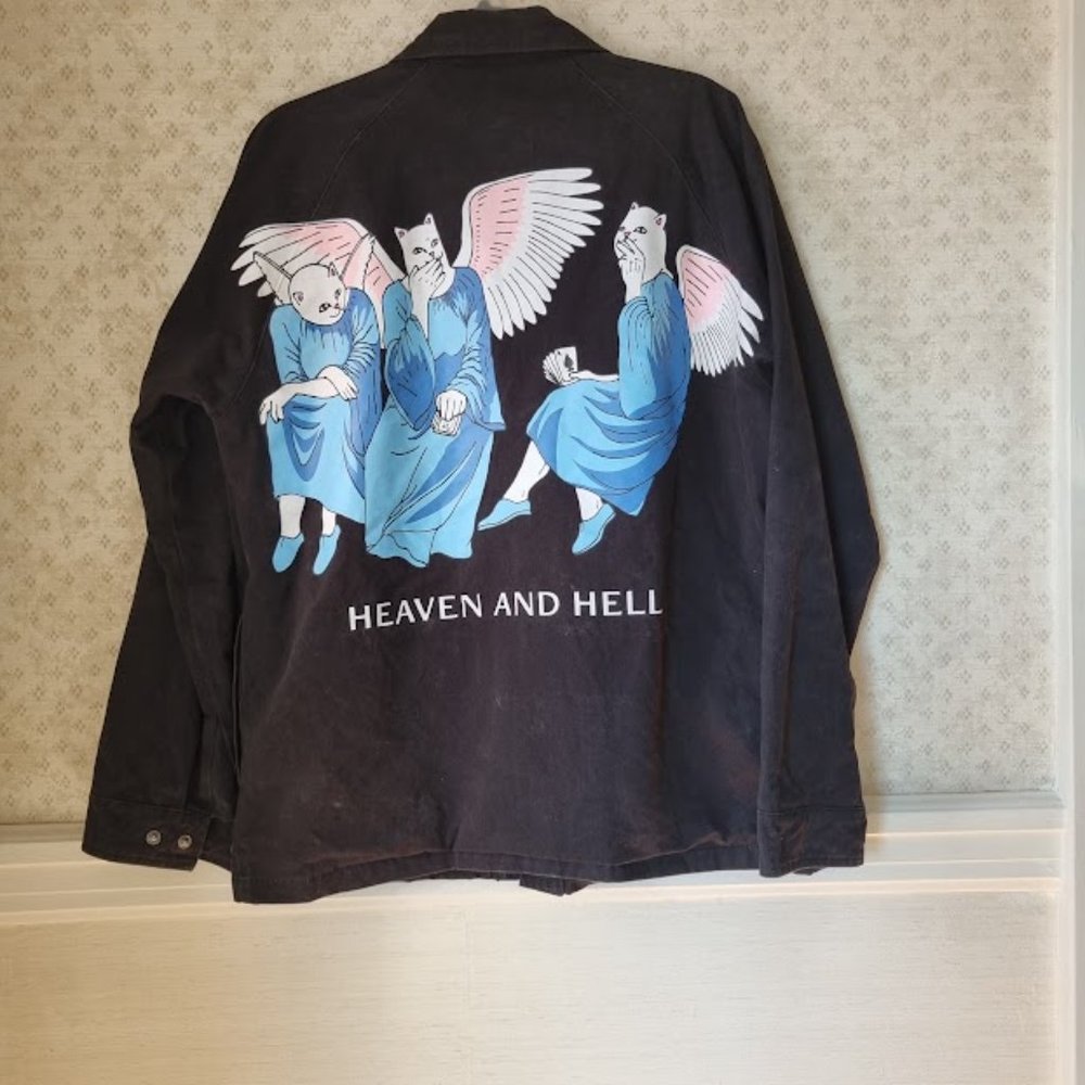 Ripndip Men's Heaven and Hell Military Utility Jacket with Nermal Angels